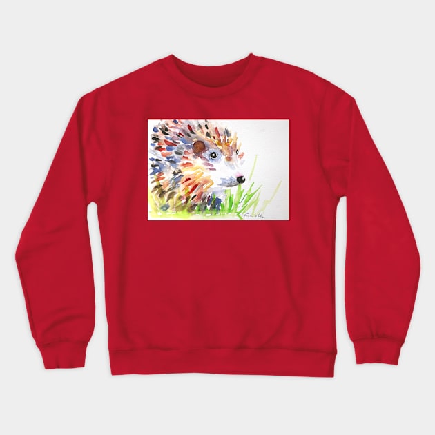 Cute Hedgehog Crewneck Sweatshirt by Casimirasquirkyart